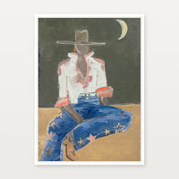 Marcia Priestley Chaps Star fine art canvas print with White Stained Timber float frame