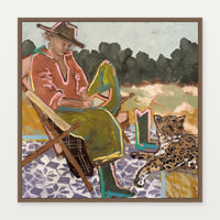 Marcia Priestley Wild Pages fine art canvas print with Mocha Stained Timber float frame