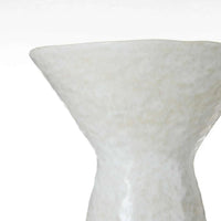White Vance Vessel ceramic decor with reactive glaze and tapered cone silhouette