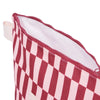 Base Supply Wet Base Midi burgundy and peony check waterproof storage pouch with zipper and cotton loop