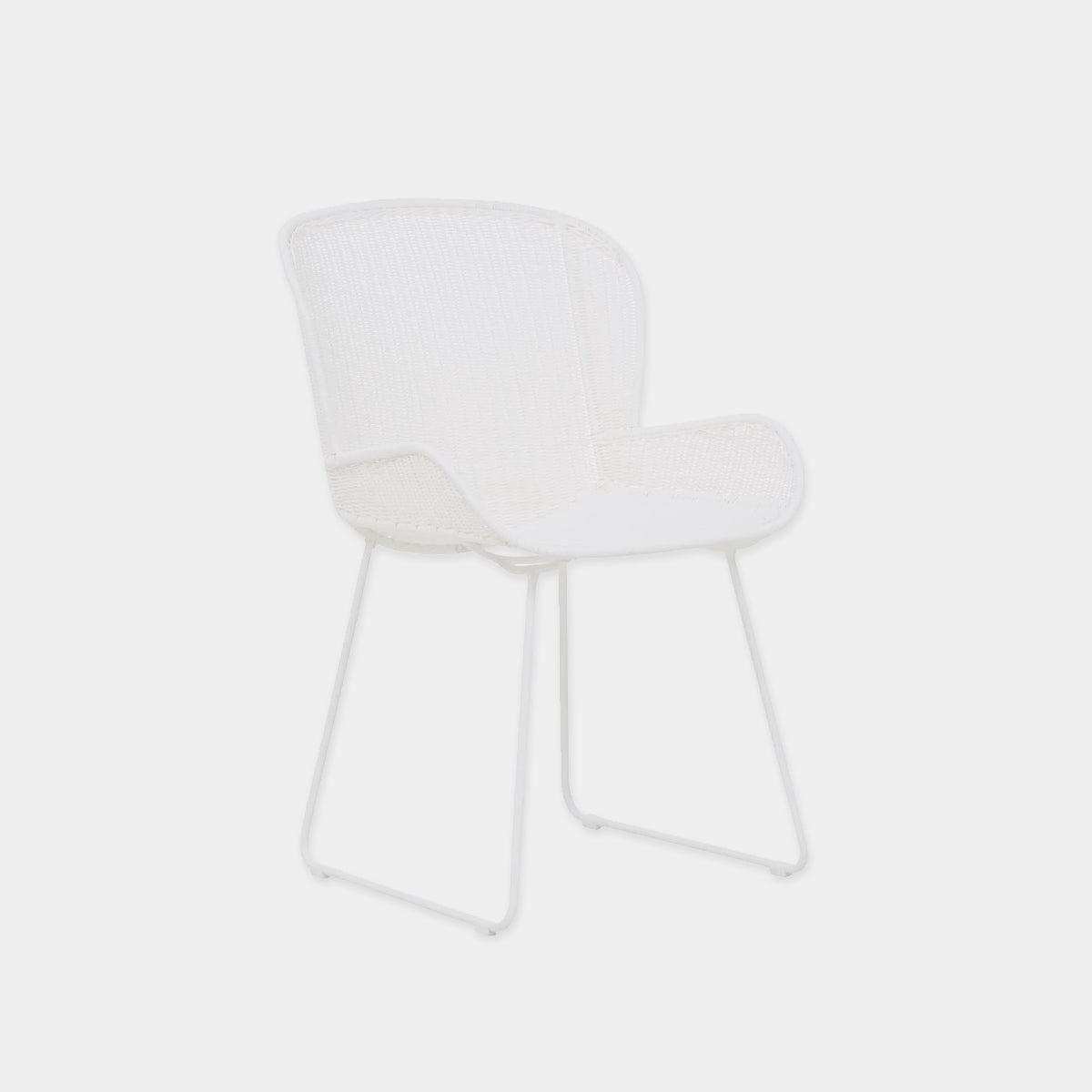 Globe West Dining Chairs Globe West Granada Butterfly Closed Weave Dining Chair, White