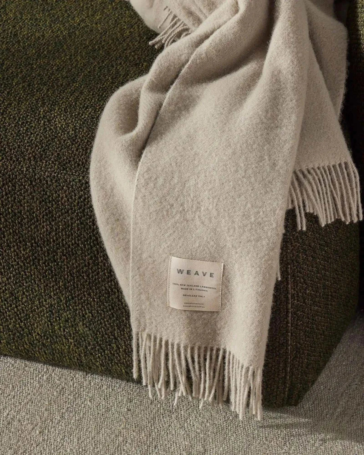 Weave Home Blankets & Throws Weave Home Nevis Lambswool Throw - Limestone