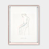 norsu blush acrylic box gallery frame with minimalist line art inside