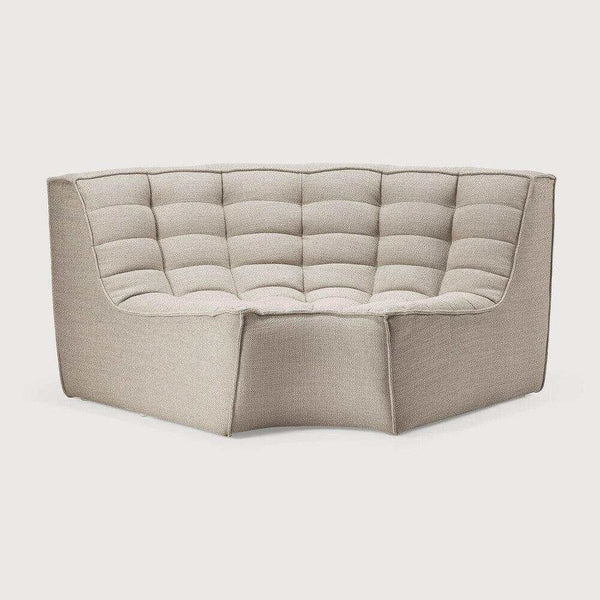 Ethnicraft N701 Round Corner Sofa, Dark Beige | Norsu Interiors