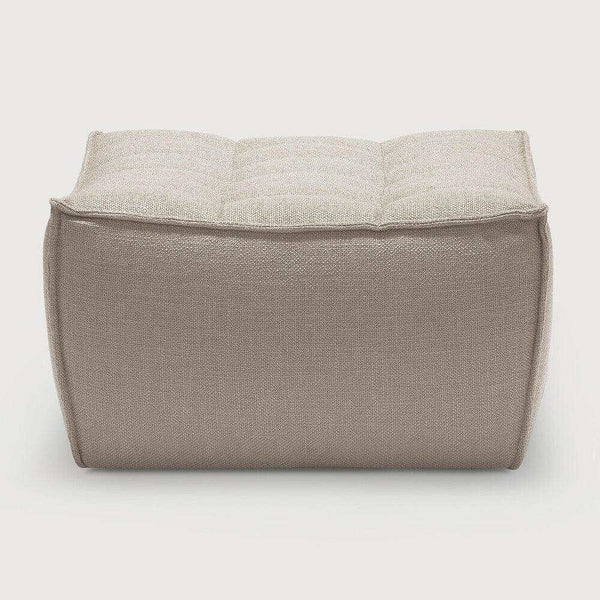 Ethnicraft Sofa N701 dark beige footstool with high-density foam and hardwood frame upholstered in polyester-acrylic blend