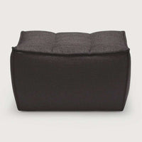 Ethnicraft Footstool Sofa N701 in dark grey fabric with hardwood frame and high-density foam cushion.