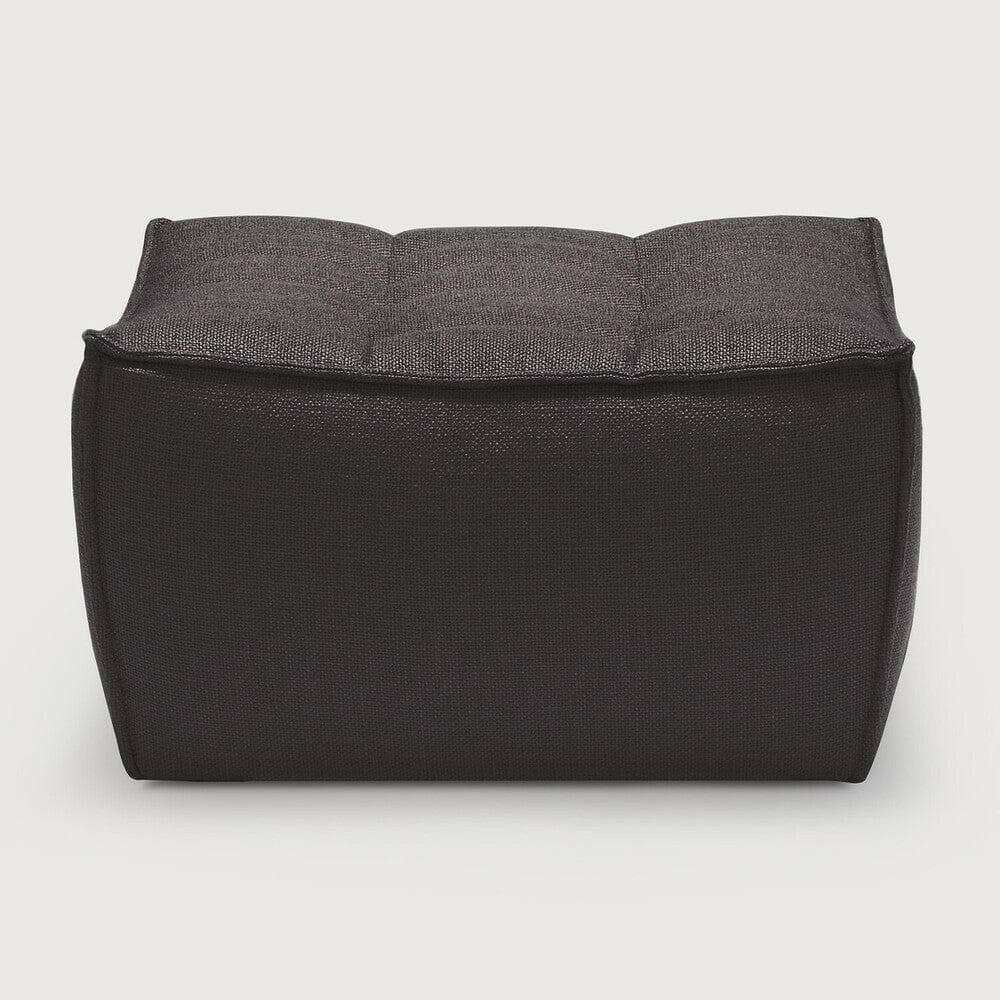 Ethnicraft Footstool Sofa N701 in dark grey fabric with hardwood frame and high-density foam cushion.