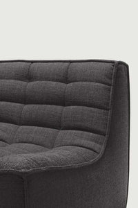Dark grey Ethnicraft Sofa N701 two-seater with cushioned upholstery and hardwood frame