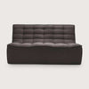 Dark grey Ethnicraft Sofa N701 two-seater with tufted upholstery and modern design