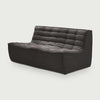 Dark grey Ethnicraft Sofa N701 2-seater with tufted upholstery and modern design