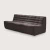 Ethnicraft Sofa N701 dark grey three-seater with tufted upholstery and modern design
