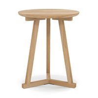 Ethnicraft Side Table Tripod design in natural solid European oak with triangular base
