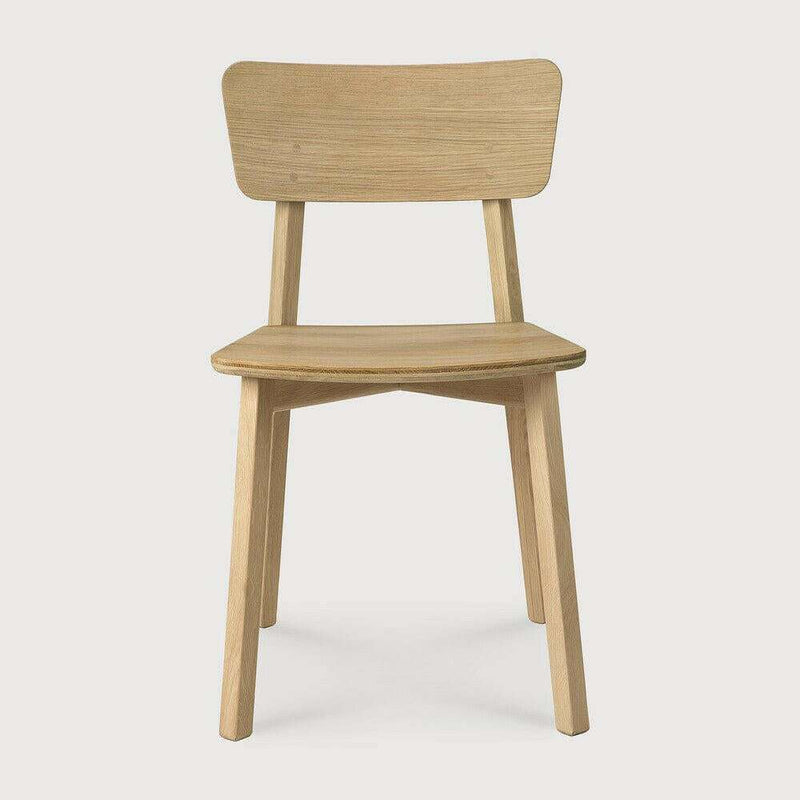 Ethnicraft Dining Chair Casale in natural oak with straight lines and minimalist design