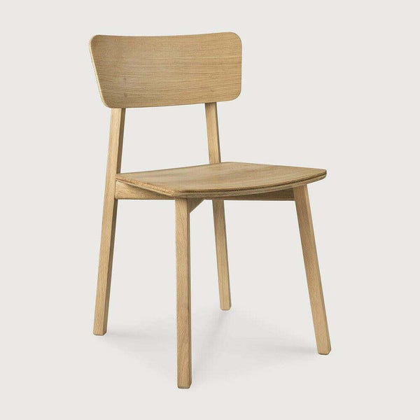 Ethnicraft Dining Chair Casale made from natural solid European oak with a minimalist design and straight lines