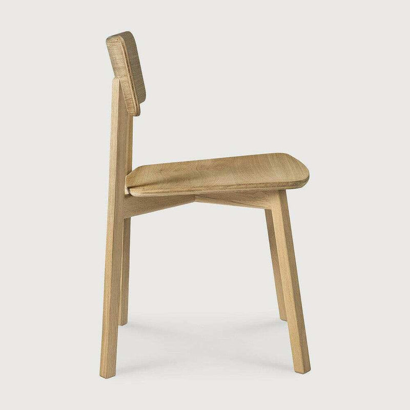 Ethnicraft Dining Chair Casale in natural solid oak with straight lines and minimalist design