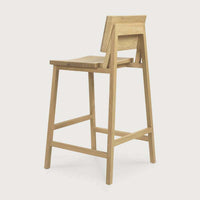 Ethnicraft N3 Kitchen Counter Stool made of natural oak with a minimalist design and hardwax oil finish.