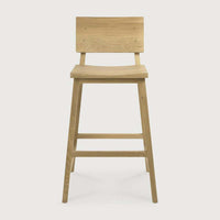 Ethnicraft N3 Kitchen Counter Stool in natural oak with a solid European oak frame and hardwax oil finish