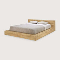 Ethnicraft Madra Bed in natural oak with solid European oak frame and minimalist design.