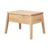 Ethnicraft Oak Air Bedside Table in natural oak with one drawer and angled legs
