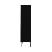 Ethnicraft Blackbird Storage Cupboard in black oak with slim tall design and metal legs