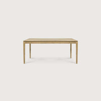 Ethnicraft Bok Extendable Dining Table in natural oak with a sleek, solid, and extendable design.