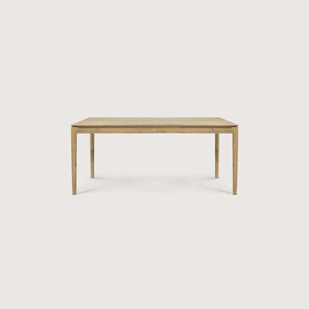 Ethnicraft Bok Extendable Dining Table in natural oak with a sleek, solid, and extendable design.
