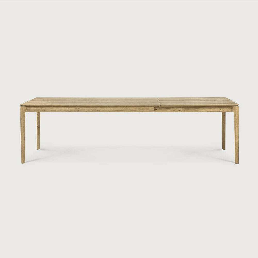 Ethnicraft Bok Extendable Dining Table in natural oak with sleek design and solid European oak construction