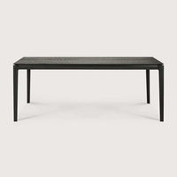 Black Ethnicraft Bok Dining Table made of solid European oak with a sleek, minimalist design.