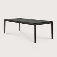 Black Ethnicraft Bok Dining Table made from solid European oak with a sleek, minimalist design and slender legs