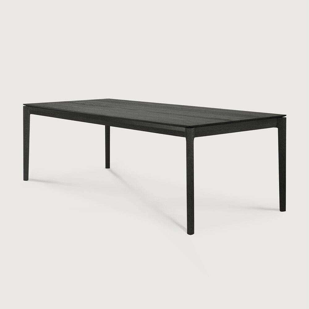Black Ethnicraft Bok Dining Table made from solid European oak with a sleek, minimalist design and slender legs