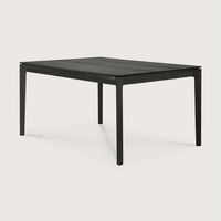 Black Ethnicraft Bok Dining Table made of solid European oak, featuring a sleek and minimalist design.
