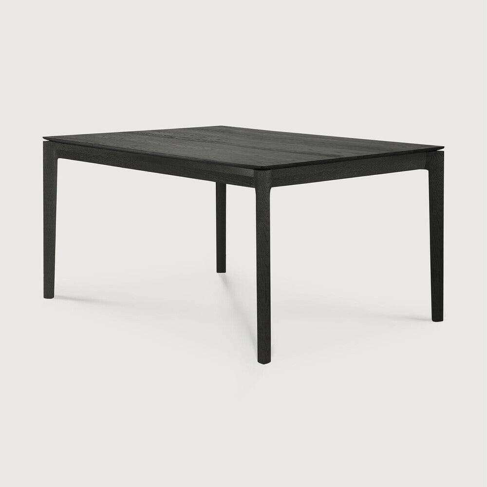 Black Ethnicraft Bok Dining Table made of solid European oak, featuring a sleek and minimalist design.