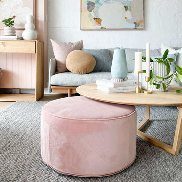 norsu interiors Ottomans norsuHOME Ottoman, Pastel Paradise Blush Velvet (Various Sizes) (4778269376596)