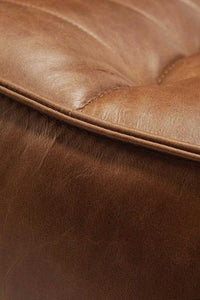 Close-up of Ethnicraft Sofa N701 1 Seater in Old Saddle full aniline leather upholstery