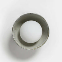 Robert Gordon Bowl Sconce wall light with ceramic bowl and LED globe, Saltbush finish.