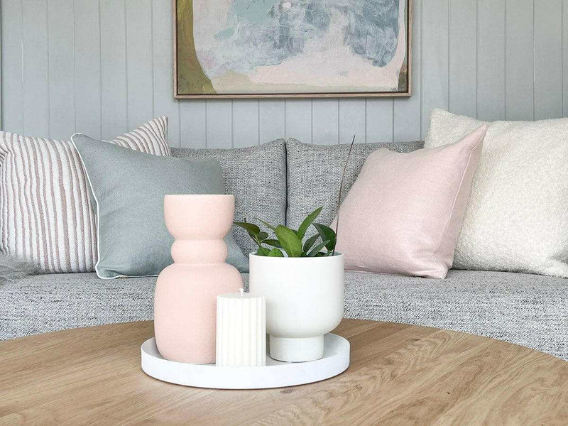 L&M Home Tray L&M Home Mona Round Tray - Chalk (6661688164540)