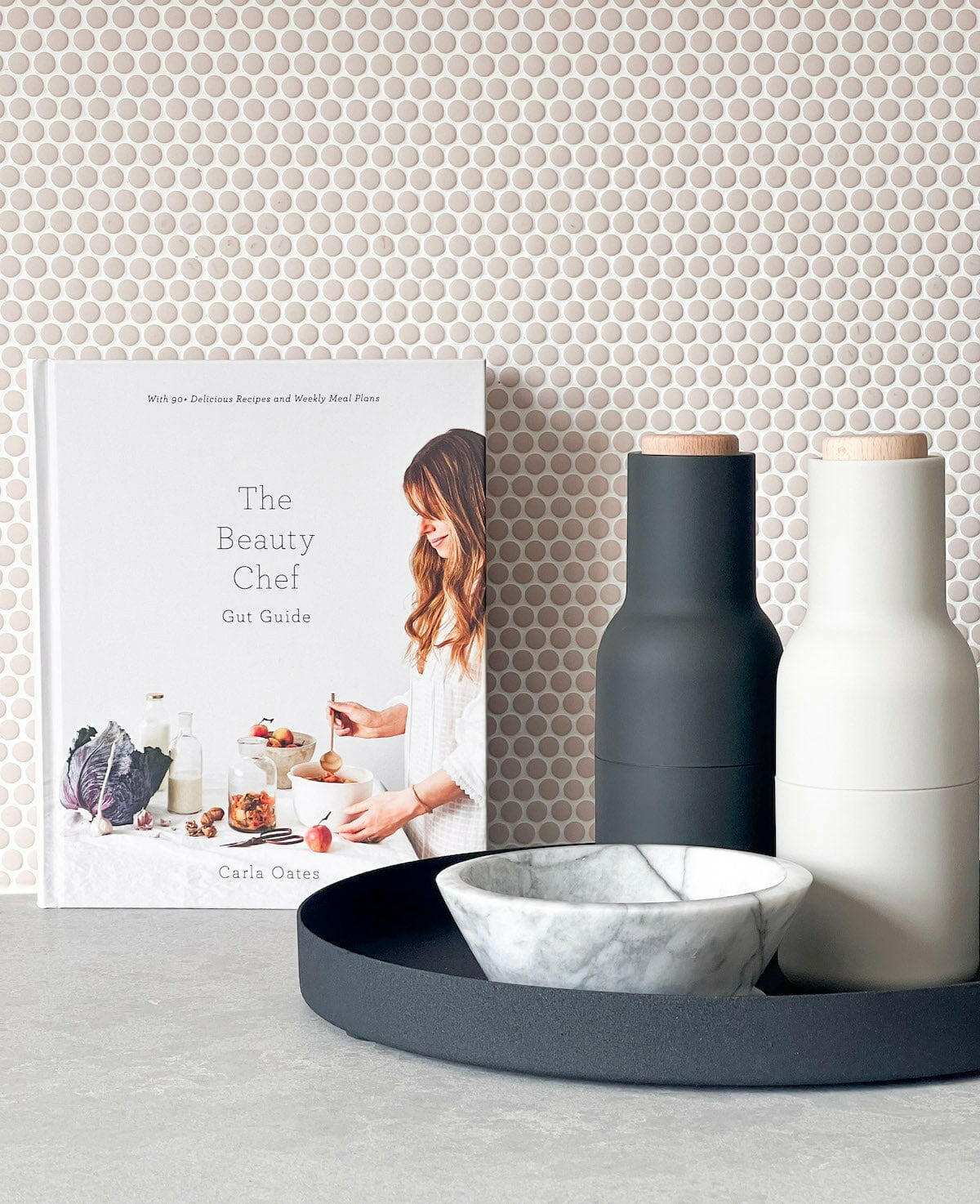 L&M Home Tray L&M Home Mona Round Tray - Black (6661685674172)