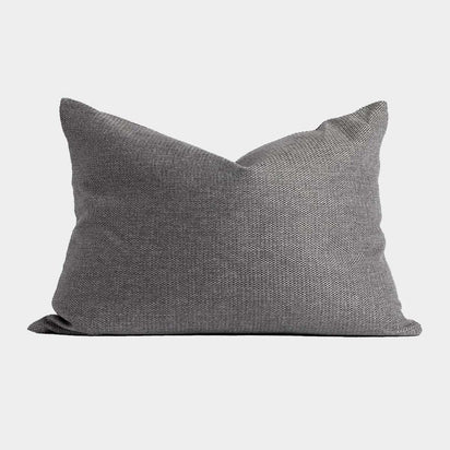 Handmade norsu cushion in Lindeman Steel grey with textured Warwick fabric and feather down filling, rectangular shape for home decor