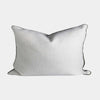 norsu cushion Lindeman Snow with charcoal piping handmade in Melbourne with Warwick fabric and feather down filling
