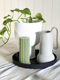 L&M Home Tray L&M Home Mona Round Tray - Black (6661685674172)