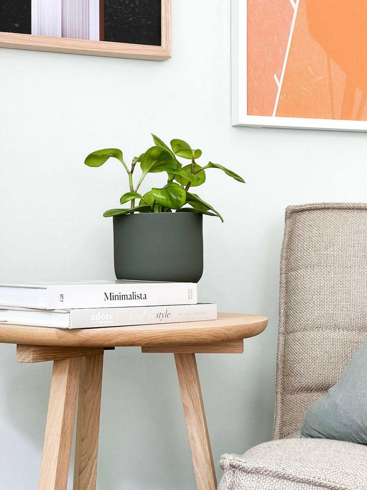 Ethnicraft Side Table Tripod Oak natural solid European oak small modern wooden table