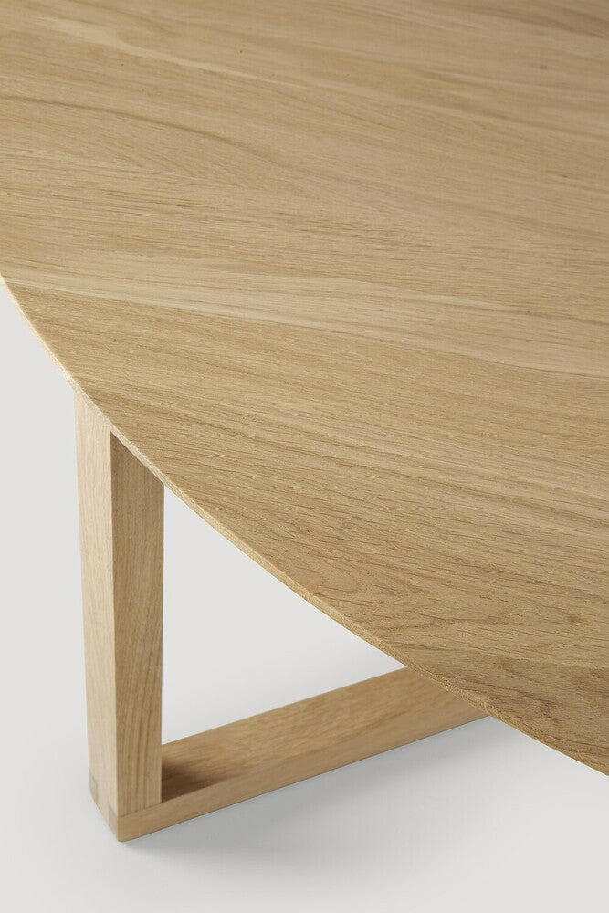 Ethnicraft Tripod Coffee Table made from natural solid European oak with a tripod leg design.