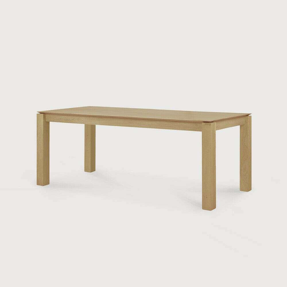 Ethnicraft Dining Table Slice in natural oak with simple modern design and solid European oak construction
