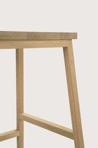 Ethnicraft N3 Kitchen Counter Stool made of solid natural oak with a hardwax oil finish