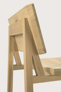 Solid European Oak Ethnicraft N3 Kitchen Counter Stool with natural finish and minimalist design