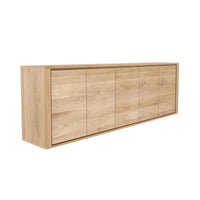 Ethnicraft Oak Shadow Sideboard with natural oak finish and four doors made from solid European oak.
