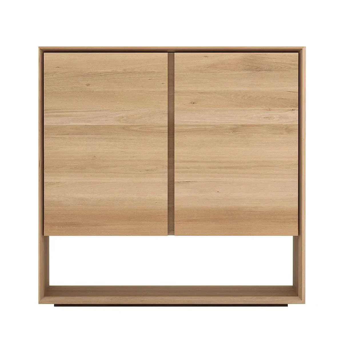 Ethnicraft Nordic Sideboard in natural oak with 2 doors, solid European oak, minimalist design, 800x400x780mm.