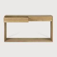 Ethnicraft Nordic Console in natural oak with 2 drawers and open base design