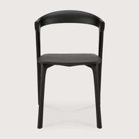 Black Ethnicraft Bok Dining Chair made of solid European oak with a modern sculptural design
