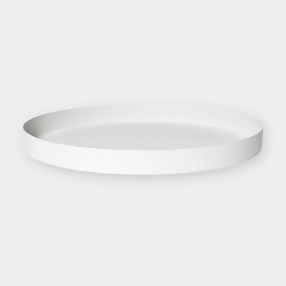 L&M Home Tray L&M Home Mona Round Tray - Chalk (6661688164540)